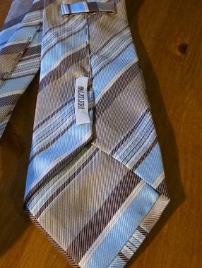 Pal Zileri Light Blue & Brown Striped Silk Tie